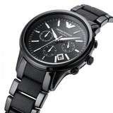 Emporio Armani Ceramica Chronograph Black Dial Black Strap Watch For Men - AR1452 Authentic Buy Shop Now