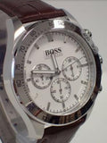 Hugo Boss Ikon White Dial Brown Leather Strap Watch for Men - 1513175 Authentic Buy Shop Now