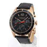 Coach Sullivan Chronograph Black Dial Black Leather Strap Watch for Men - 14602087 Authentic Buy Shop Now