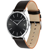Coach Charles Black Dial Black Leather Strap Watch for Men - 14602149 Authentic Buy Shop Now