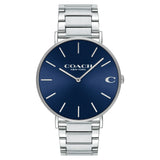 Coach Charles Blue Dial Silver Steel Strap Watch for Men - 14602429 Authentic Buy Shop Now