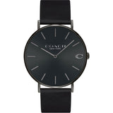 Coach Charles Black Dial Black Leather Strap Watch for Men - 14602434 Authentic Buy Shop Now