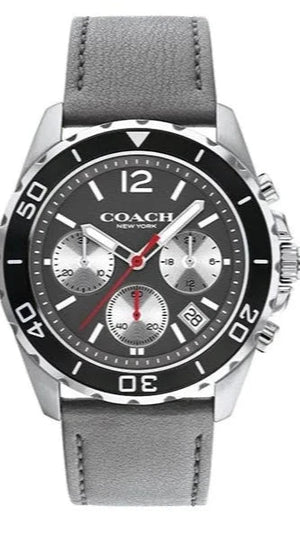 Coach Kent Grey Dial Grey Leather Strap Watch for Men - 14602561 Authentic Buy Shop Now