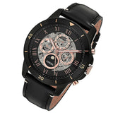 Fossil Grant Sport Automatic Skeleton Black Dial Black Leather Strap Watch for Men - ME3138 Authentic Buy Shop Now
