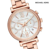 Michael Kors Sofie Chronograph Mother of Pearl White Dial Rose Gold Steel Strap Watch For Women - MK6576 Authentic Buy Shop Now