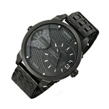 Diesel Mini Daddy Dual Time Black Dial Black Stainless Steel Strap Watch For Men - DZ7316 Authentic Buy Shop Now