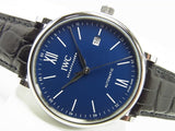IWC Portofino '150 Years Edition' Automatic Blue Dial Black Leather Strap Watch for Men - IW356518 Authentic Buy Shop Now