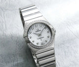 Omega Constellation Quartz Diamonds Silver Dial Silver Steel Strap Watch for Women - 123.15.27.60.55.004 Authentic Buy Shop Now
