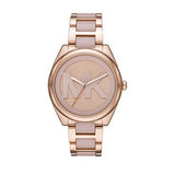 Michael Kors Janelle Three Hand Rose Gold Dial Two Tone Steel Strap Watch For Women - MK7135 Authentic Buy Shop Now