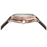Emporio Armani Mia Moonphase Silver Dial Brown Leather Strap Watch For Women - AR11568 Authentic Buy Shop Now
