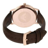 Emporio Armani Minimalist Quartz White Dial Brown Leather Strap Watch For Men - AR11572 Authentic Buy Shop Now