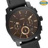Fossil Machine Chronograph Black Dial Black Leather Strap Watch for Men - FS5586 Authentic Buy Shop Now