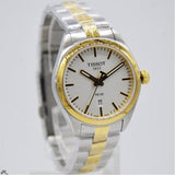 Tissot T Classic PR 100 Sport Chic White Dial Two Tone Steel Strap Watch For Women - T101.210.22.031.00 Authentic Buy Shop Now