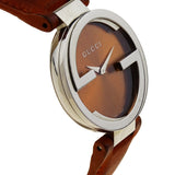 Gucci Interlocking G Quartz Orange Dial Orange Leather Strap Watch For Women - YA133316 Authentic Buy Shop Now