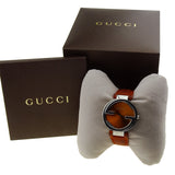 Gucci Interlocking G Quartz Orange Dial Orange Leather Strap Watch For Women - YA133316 Authentic Buy Shop Now