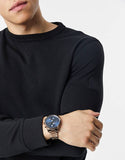 Hugo Boss Skymaster Blue Dial Brown Steel Strap Watch for Men - 1513788 Authentic Buy Shop Now