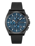 Hugo Boss Grandmaster Blue Dial Black Leather Strap Watch for Men - 1513883 Authentic Buy Shop Now
