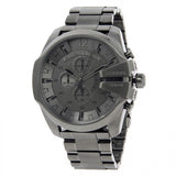 Diesel Mega Chief Chronograph Grey Dial Grey Steel Strap Watch for Men - DZ4282 Authentic Buy Shop Now