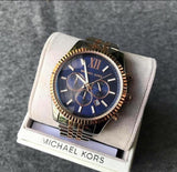 Michael Kors Lexington Blue Dial Two Tone Steel Strap Watch for Men - MK8412 Authentic Buy Shop Now