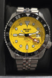 Seiko 5 Sport SKX GMT US Special Creation Automatic Yellow Dial Silver Steel Strap Watch for Men - SSK017K1 Authentic Buy Shop Now