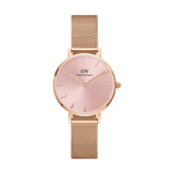 Daniel Wellington Petite Melrose Pink Dial Rose Gold Mesh Strap Watch For Women - DW00100368 Authentic Buy Shop Now