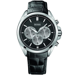 Hugo Boss Driver Black Dial Black Leather Strap Watch for Men - 1512879 Authentic Buy Shop Now