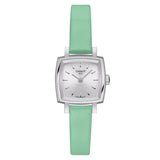 Tissot T Lady Lovely Square Silver Dial Light Green Leather Strap Watch for Women - T058.109.16.031.01 Authentic Buy Shop Now