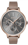 Hugo Boss Symphony Grey Dial Gold Mesh Bracelet Watch for Women - 1502424 Authentic Buy Shop Now
