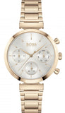 Hugo Boss Flawless Quartz White Dial Gold Steel Strap Watch for Women -1502531 Authentic Buy Shop Now