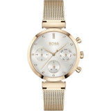 Hugo Boss Flawless White Dial Gold Mesh Bracelet Watch for Women - 1502553 Authentic Buy Shop Now