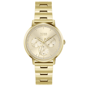 Hugo Boss Prima Gold Dial Gold Steel Strap Watch for Women - 1502572 Authentic Buy Shop Now