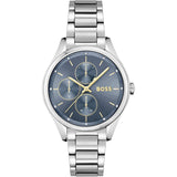 Hugo Boss Grand Course Blue Dial Silver Steel Strap Watch for Women - 1502583 Authentic Buy Shop Now
