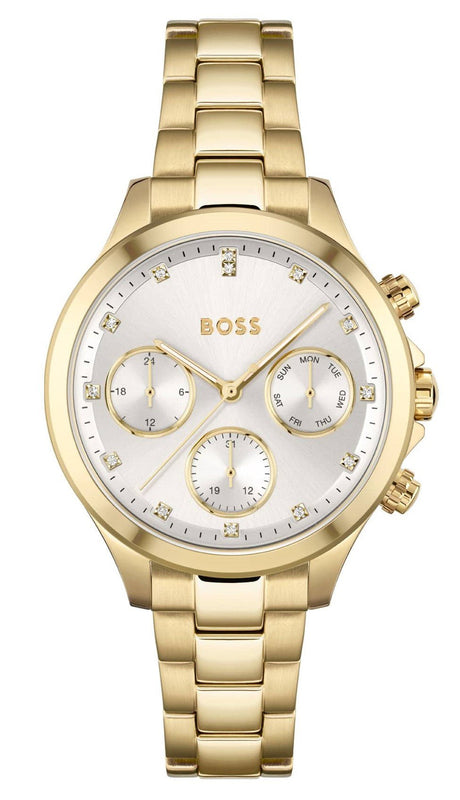 Hugo Boss Hera White Dial Gold Steel Strap Watch for Women - 1502628 Authentic Buy Shop Now