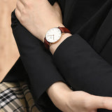 Daniel Wellington Classic Suffolk White Dial Brown Leather Strap Watch For Men - DW00100122 Authentic Buy Shop Now