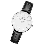 Daniel Wellington Classic Petite Reading White Dial Black Leather Strap Watch For Women - DW00100185 Authentic Buy Shop Now