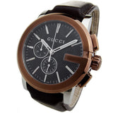 Gucci G Chrono Black Dial Brown Leather Strap Watch For Men - YA101202 Authentic Buy Shop Now