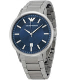 Emporio Armani Renato Blue Dial Silver Steel Strap Watch For Men - AR2477 Authentic Buy Shop Now