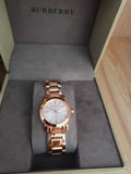 Burberry The City White Dial Rose Gold Steel Strap Watch for Women - BU9004 Authentic Buy Shop Now
