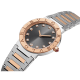 Bvlgari Lady Quartz Diamonds Grey Dial Two Tone Steel Strap Watch for Women - BVLGARI103067 Authentic Buy Shop Now