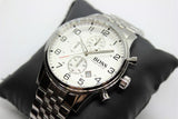 Hugo Boss Aeroliner Chronograph White Dial Silver Steel Strap Watch For Men - 1512445 Authentic Buy Shop Now