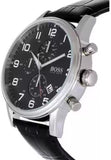 Hugo Boss Aeroliner Chronograph Quartz Black Dial Black Leather Strap Watch For Men - HB1512448 Authentic Buy Shop Now