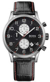 Hugo Boss Aeroliner Black Dial Black Leather Strap Watch for Men - 1512631 Authentic Buy Shop Now