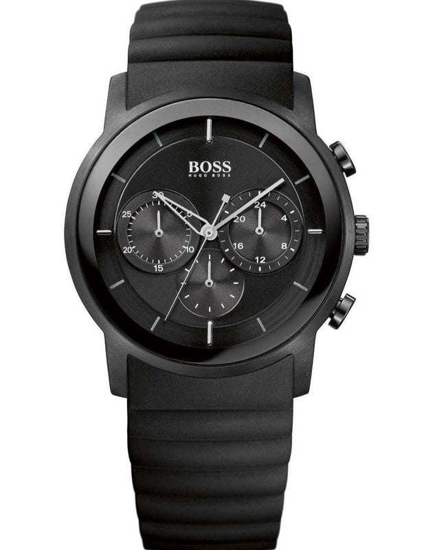 Hugo Boss Modern Black Dial Black Rubber Strap Watch for Men - 1512639 Authentic Buy Shop Now
