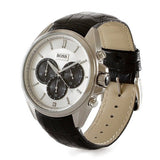 Hugo Boss Casual Chronograph Silver Dial Black Leather Strap Watch For Men - HB1512880 Authentic Buy Shop Now