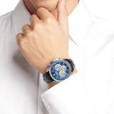 Hugo Boss Driver Blue Dial Black Leather Strap Watch for Men - 1512882 Authentic Buy Shop Now