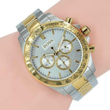 Hugo Boss Ikon Chronograph Silver Dial Two Tone Steel Strap Watch for Men - 1512960 Authentic Buy Shop Now