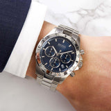 Hugo Boss Ikon Blue Dial Silver Steel Strap Watch for Men - 1512963 Authentic Buy Shop Now