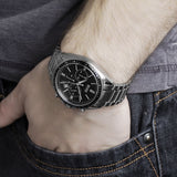 Hugo Boss Driver Chronograph Black Dial Silver Steel Strap Watch For Men - 1513080 Authentic Buy Shop Now