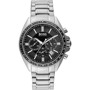 Hugo Boss Driver Chronograph Black Dial Silver Steel Strap Watch For Men - 1513080 Authentic Buy Shop Now