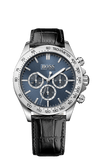 Hugo Boss Ikon Blue Dial Black Leather Strap Watch for Men - 1513176 Authentic Buy Shop Now
